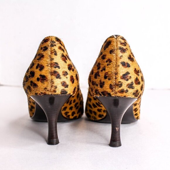 Cole Haan High Heels Calf Hair Leopard Print Size 5 1/2B - Picture 5 of 6